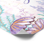 マーメイドお洒落カードとギフトパーティーのサイン ポスター (角)