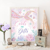 マーメイドお洒落カードとギフトパーティーのサイン ポスター
