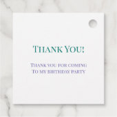 マーメイドお洒落ガールバースデーパーティーありがとう フェイバータグ (裏面)