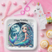 マーメイドお洒落ガールバースデーパーティー ペーパープレート (パーティー)