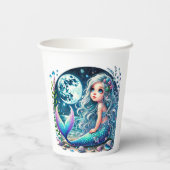 マーメイドお洒落ガールバースデーパーティー 紙コップ (裏面)
