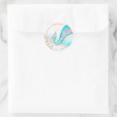 マーメイドお洒落ガール赤ちゃんシャワー ラウンドシール (バッグ)