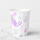 マーメイドお洒落ガール1st誕生日海パーティー 紙コップ (左)