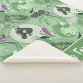 マーメイドお洒落グリーン抽象芸術 シェルパブランケット (3/4)