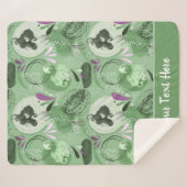 マーメイドお洒落グリーン抽象芸術 シェルパブランケット (正面(横))