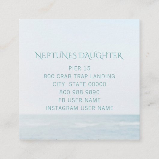 マーメイドお洒落コーラルヘア海波 スクエア名刺 (裏面)