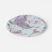 マーメイドお洒落ザシーマーキャット誕生日 ペーパープレート (アングル)