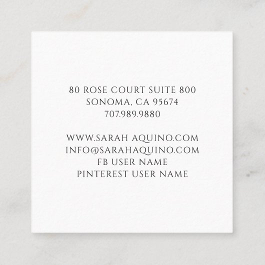 マーメイドお洒落チルドレンズブック作家スクエアB スクエア名刺 (裏面)