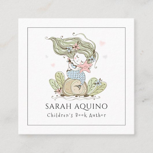 マーメイドお洒落チルドレンズブック作家スクエアB スクエア名刺 (正面)