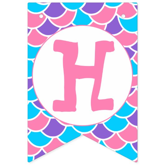 マーメイドお洒落テールハッピーバースデー バンティングフラッグ (第2の旗)