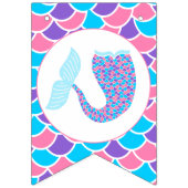 マーメイドお洒落テールハッピーバースデー バンティングフラッグ (第1の旗)