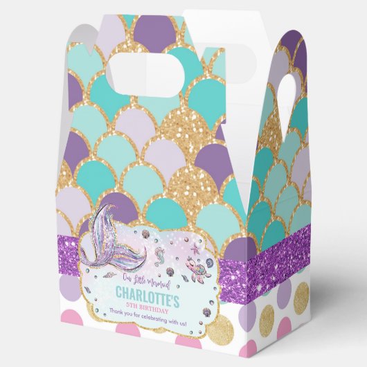 マーメイドお洒落テール誕生日パーティーありがとう フェイバーボックス (オープン)