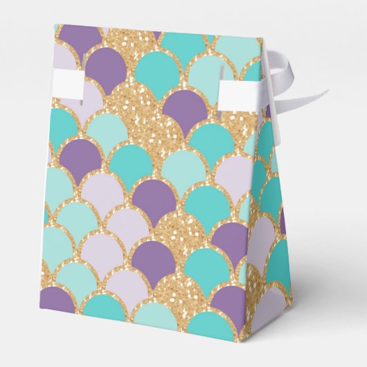 マーメイドお洒落テール1st誕生日ガールありがとう フェイバーボックス (裏面サイド)