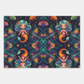 マーメイドお洒落ドリームズ – 小さな女の子マーメイド ラッピングペーパーシート (正面2)