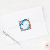 マーメイドお洒落レインボー海の誕生日パーティー スクエアシール (封筒)