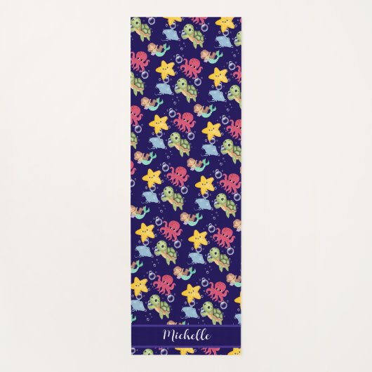 マーメイドお洒落レインボー海の誕生日パーティー ヨガマット (正面)