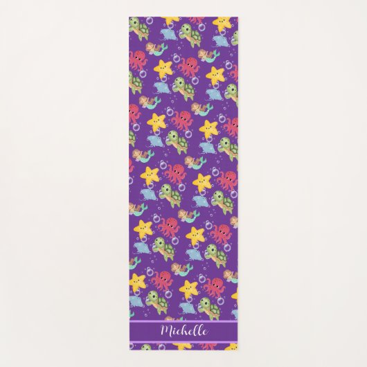 マーメイドお洒落レインボー海の誕生日パーティー ヨガマット (正面)