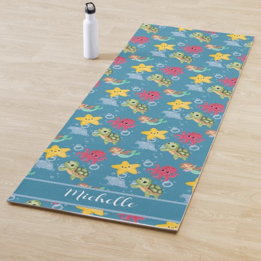 マーメイドお洒落レインボー海の誕生日パーティー ヨガマット (インサイチュ)