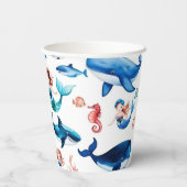 マーメイドお洒落レインボー海の誕生日パーティー 紙コップ (裏面)