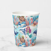 マーメイドお洒落レインボー海の誕生日パーティー 紙コップ (右)