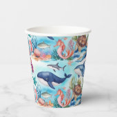 マーメイドお洒落レインボー海の誕生日パーティー 紙コップ (正面)
