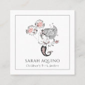 マーメイドお洒落子供向け本作家 スクエア名刺 (正面)