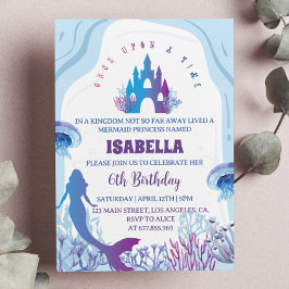 マーメイドお洒落誕生日招待状 招待状
