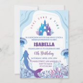 マーメイドお洒落誕生日招待状 招待状 (正面)