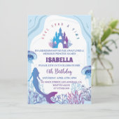 マーメイドお洒落誕生日招待状 招待状 (スタンド正面)