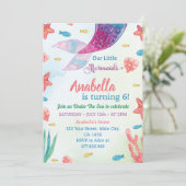 マーメイドお洒落誕生日招待状 招待状 (スタンド正面)