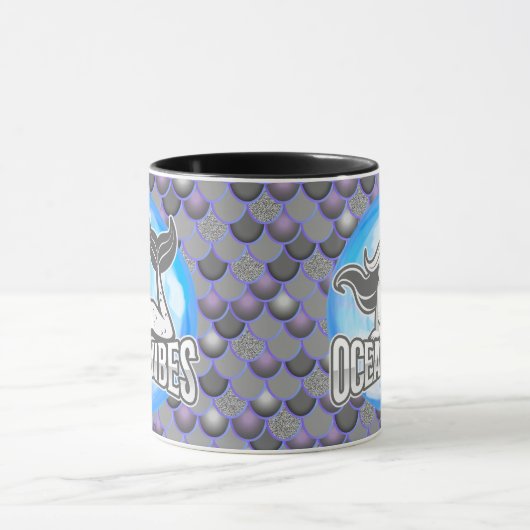 マーメイドかわいいグレーマグ マグカップ (中央)