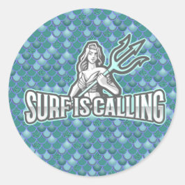 マーメイドかわいいブルークラシックの丸シール ラウンドシール