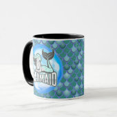 マーメイドかわいいブルーマグカップ マグカップ (正面左)