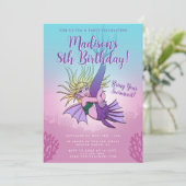 マーメイドかわいい漫画ガール8誕生日 招待状 (スタンド正面)