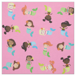 マーメイドかわいい漫画キッズプリント生地 ファブリック
