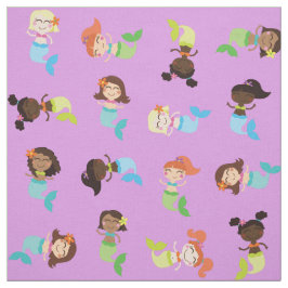 マーメイドかわいい漫画キッズプリント生地 ファブリック
