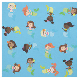 マーメイドかわいい漫画キッズプリント生地 ファブリック
