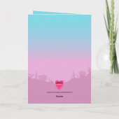 マーメイドかわいい紫色の漫画ガール14誕生日 カード (裏面)