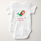 マーメイドかわいい1stクリスマスホワイト ベビーボディスーツ (裏面)