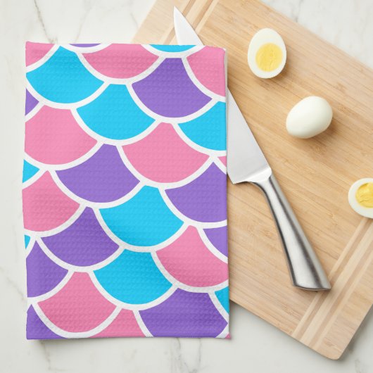 マーメイドかわいらしのハート キッチンタオル (四つ折り)