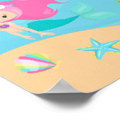 マーメイドかわいらしガールカスタム子供の誕生日パーティー ポスター (角)