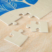 マーメイドかわいらしガールパーソナライズされたキッズブルー海 ジグソーパズル (側面)