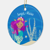 マーメイドかわいらしガール海子カスタムビーチ セラミックオーナメント (左)