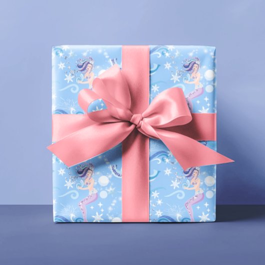 マーメイドかわいらしグリッタースパークル ラッピングペーパー