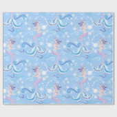 マーメイドかわいらしグリッタースパークル ラッピングペーパー (フラット)