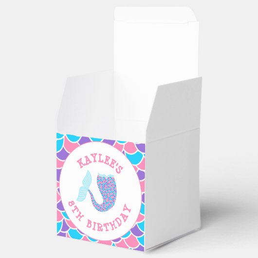 マーメイドかわいらしテールガールバースデーパーティー フェイバーボックス (オープン)