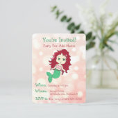 マーメイドかわいらしバースデーパーティ招待状 招待状 (スタンド正面)