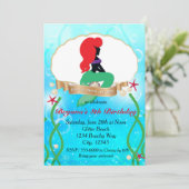 マーメイドかわいらしビーチアンダーシーパーティの招待状 招待状 (スタンド正面)