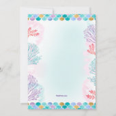 マーメイドかわいらし誕生日パーティー 招待状 (裏面)