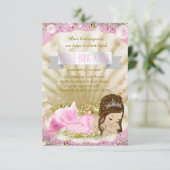 マーメイドが本を持ってくる赤ちゃんシャワー挿入カード 招待状 (スタンド正面)